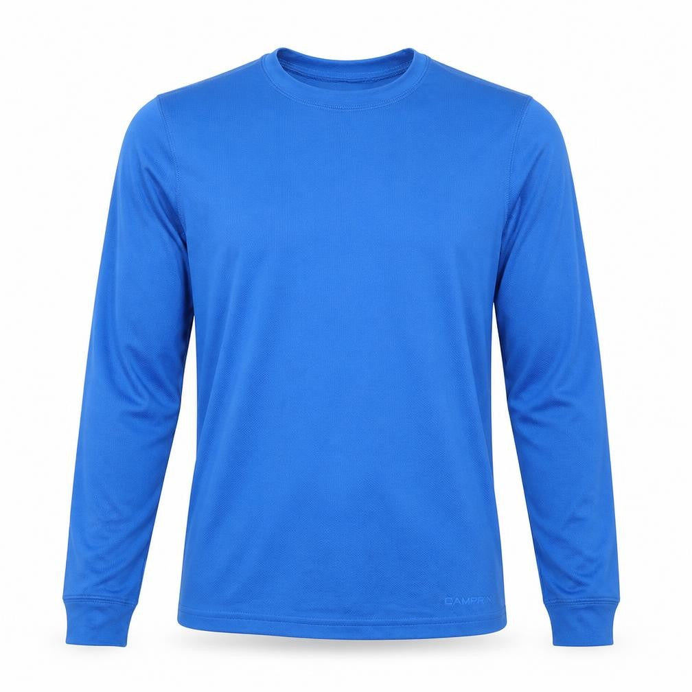 Campri Men's Blue Long Sleeve Polyester Top, Size S