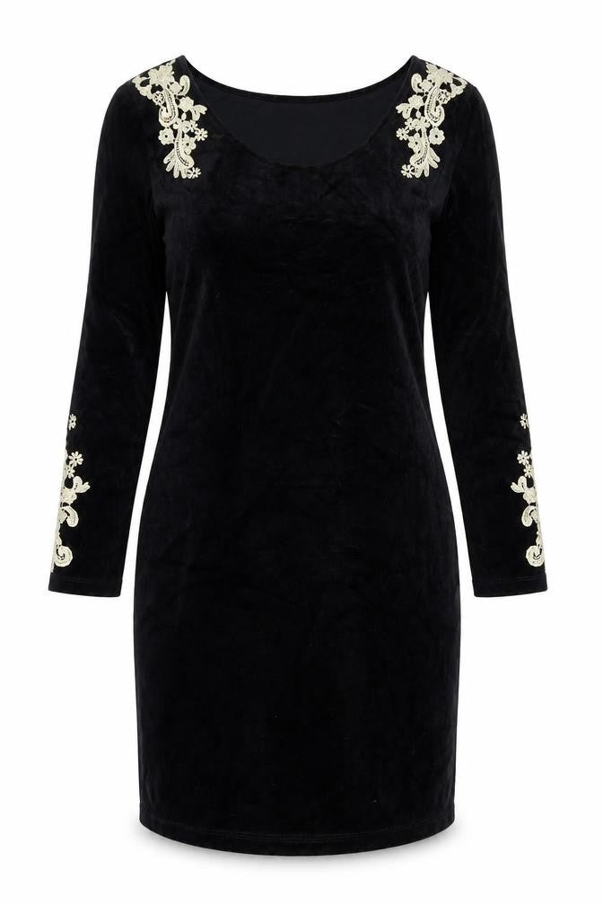Monroe & Main Women's Black Sheath Dress L Formal