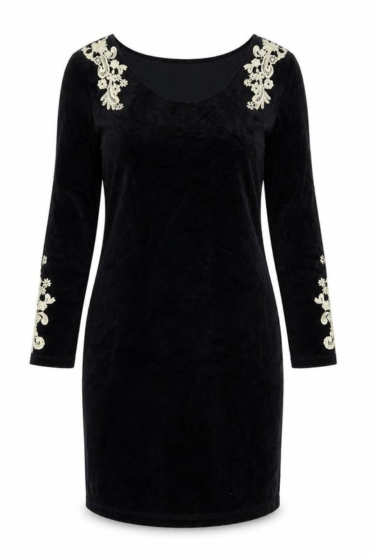 Monroe & Main Women's Black Sheath Dress L Formal