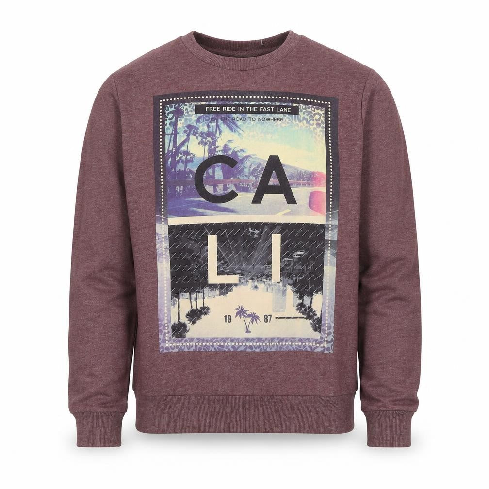 River Island Men's Purple Cali Graphic Sweatshirt M