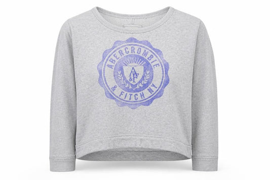 Abercrombie & Fitch Grey Women's Logo Pullover Sweatshirt S