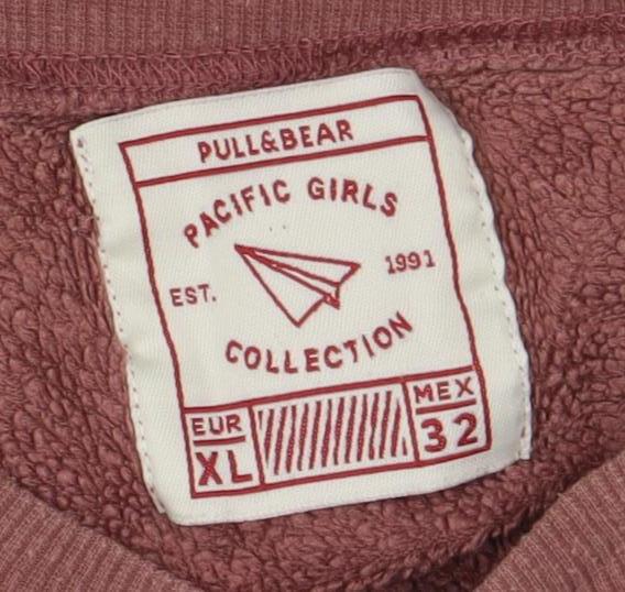 Pull&Bear Women's Purple Logo Pullover Sweatshirt, Size 4XL