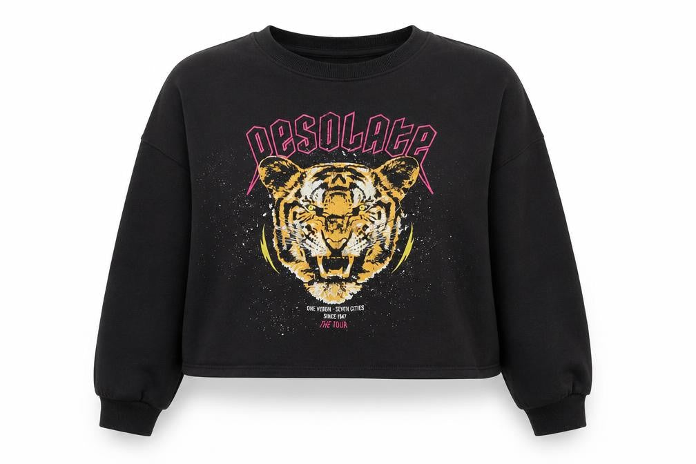 H&M Unisex Black Tiger Print Sweatshirt, Size L