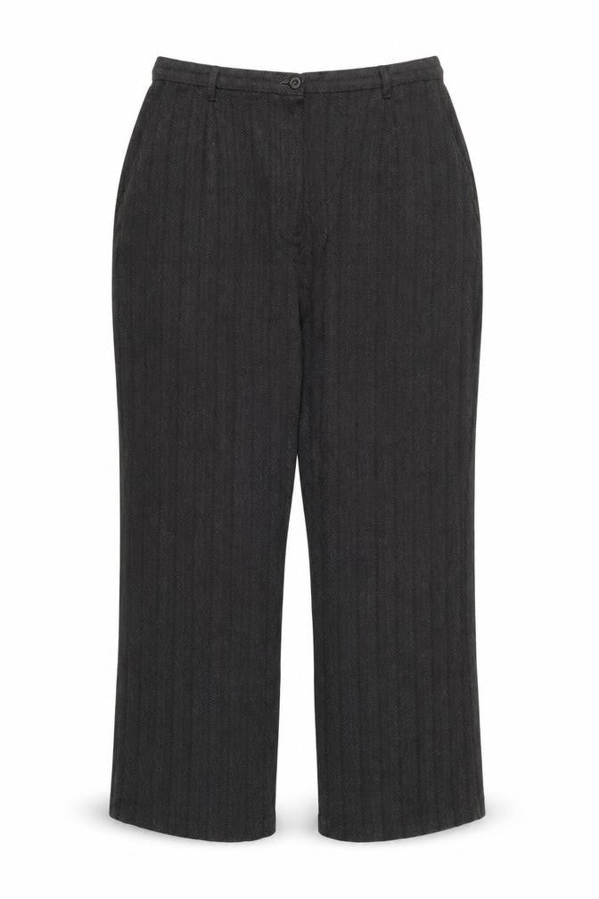Style by EWM Women's Black Herringbone Trousers Size 18