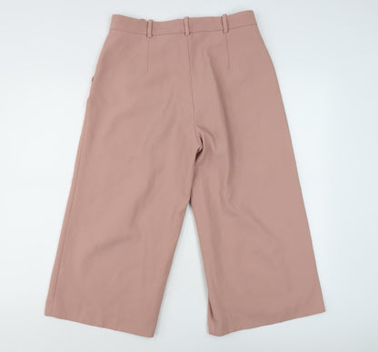 Zara Basic Women's Pink Wide-Leg Trousers