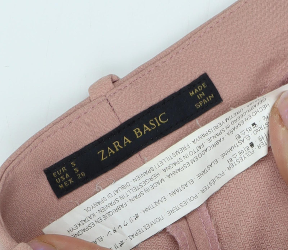 Zara Basic Women's Pink Wide-Leg Trousers