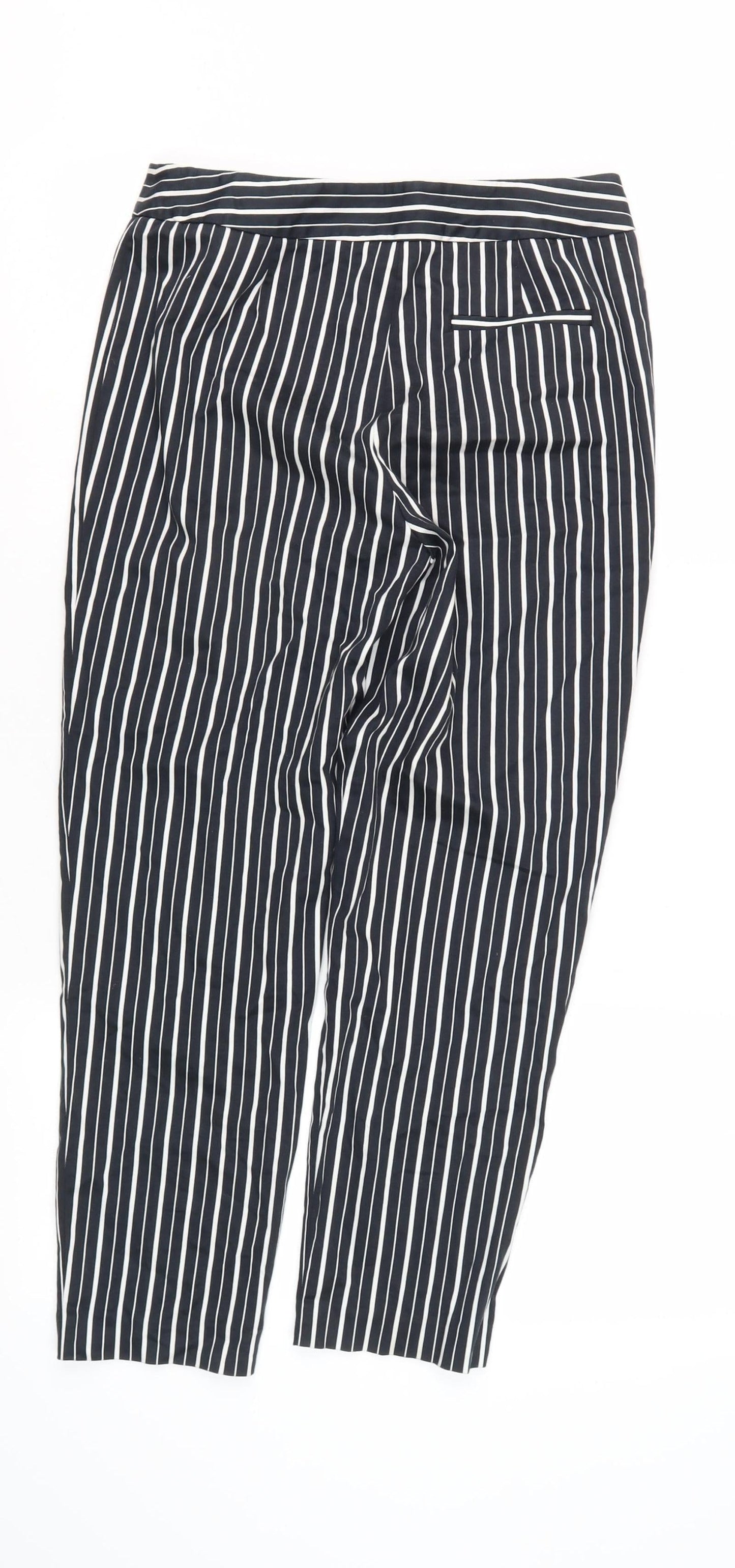 Marks & Spencer Women's Black Striped Trousers - Size 8