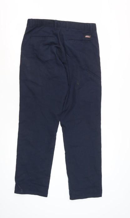 Dickies Womens Blue Straight Leg Casual Trousers