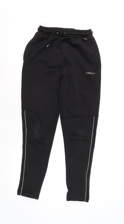 Additional front view of Sonneti boys’ black jogger trousers, size 13, years, activewear