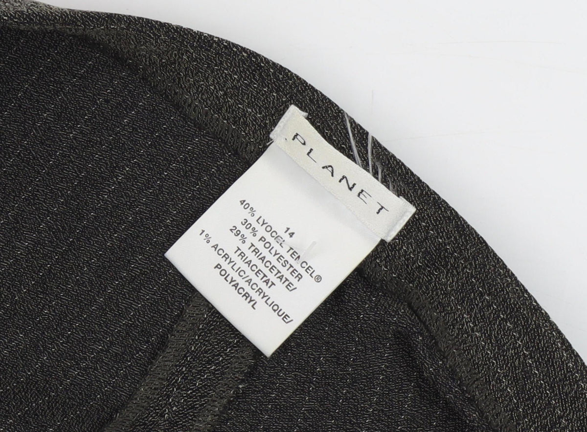 Planet Women's Black Striped Trousers Size 14