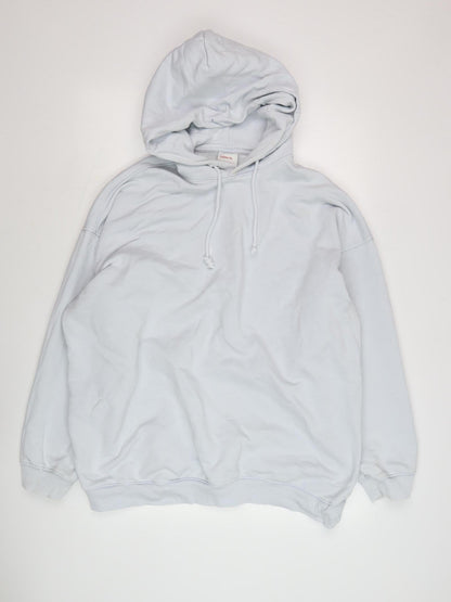 H&M Womens White Pullover Hoodie L