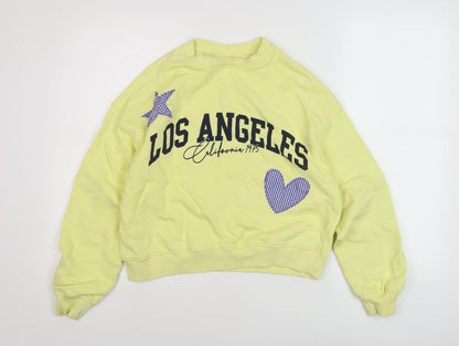 Additional front view of Zara girls’ yellow pullover sweatshirt 13-14 years