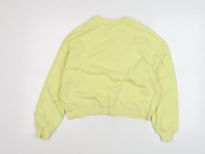 Back view of Zara girls’ yellow pullover sweatshirt 13-14 years