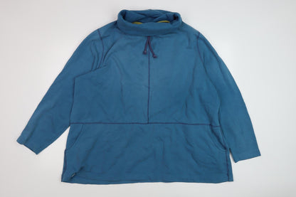 Lazy Womens Jacks Blue Sweatshirt, Cowl Neck Size 10,