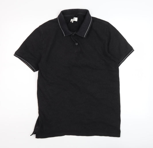 (Un) Bias Men's Black Polo Shirt Medium Short Sleeve Cotton