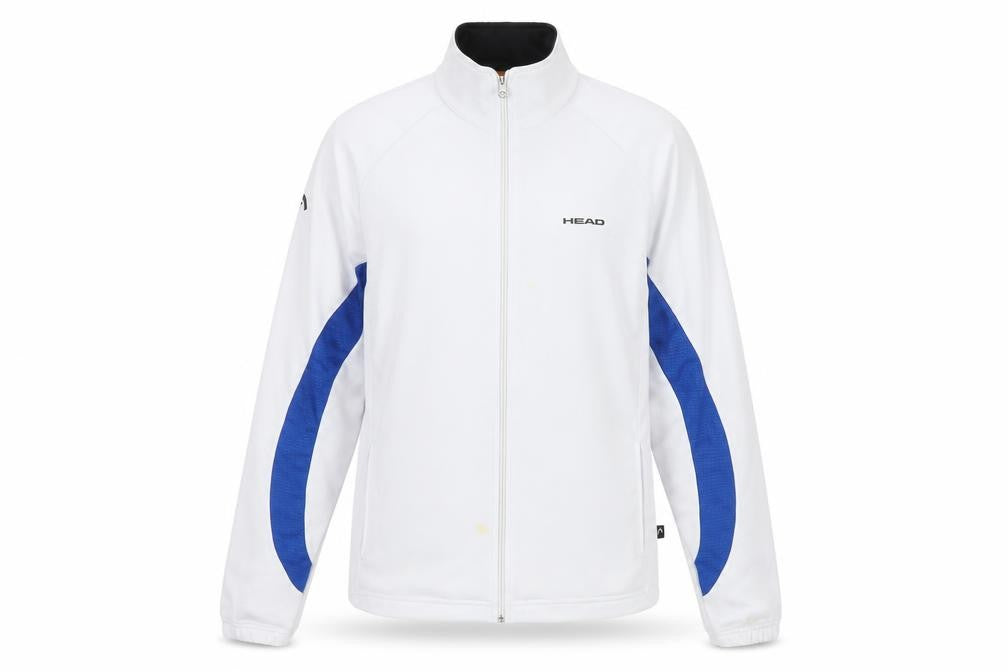 Head Men's White Full Zip Jacket, Size S, Logo Accents