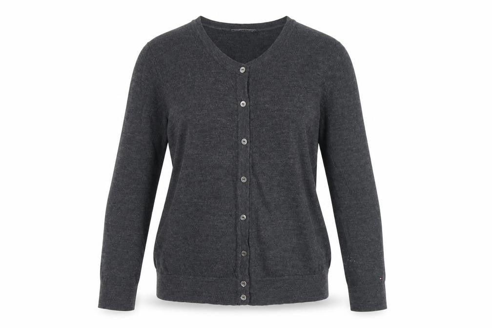 Tommy Hilfiger Womens Grey Wool Cardigan M