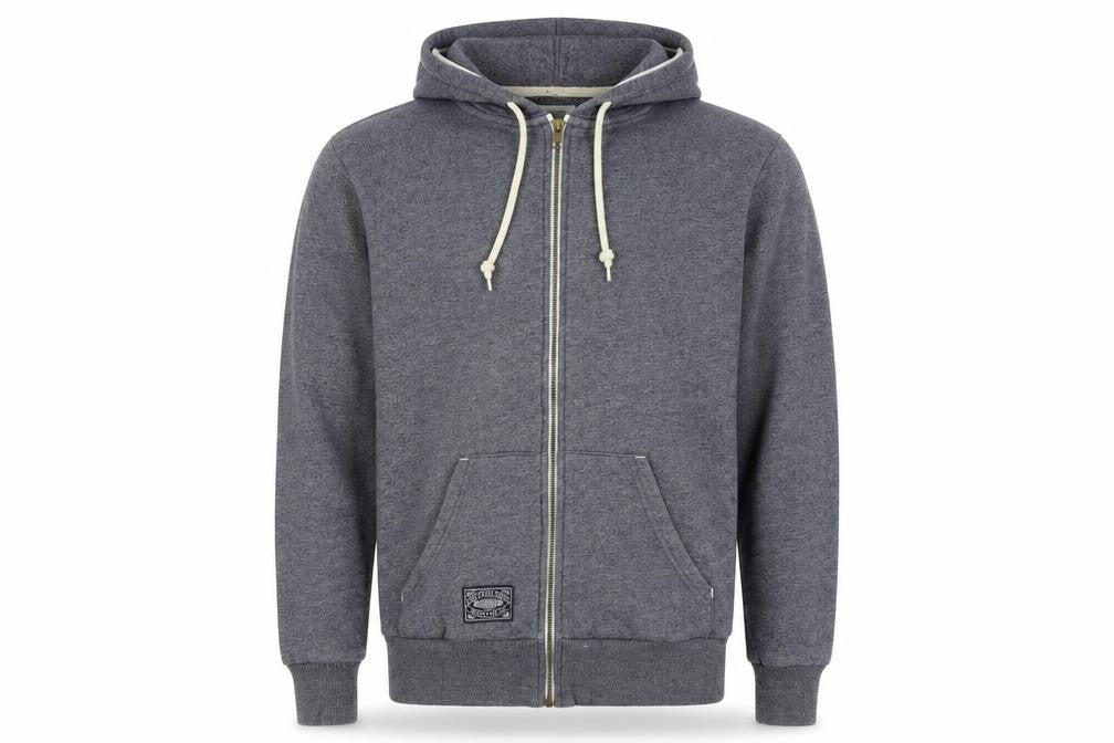 Brookhaven Men's Grey Zip Hoodie, Medium, Hooded Style