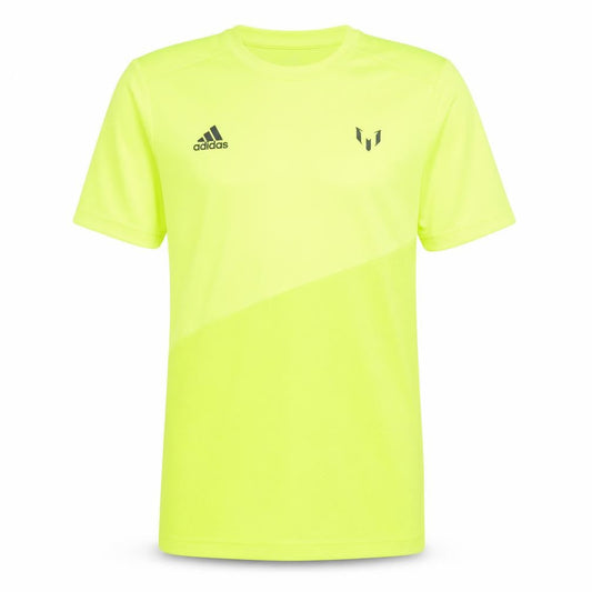 Adidas Boys Green Football T-Shirt, Size L, Athletic Fit