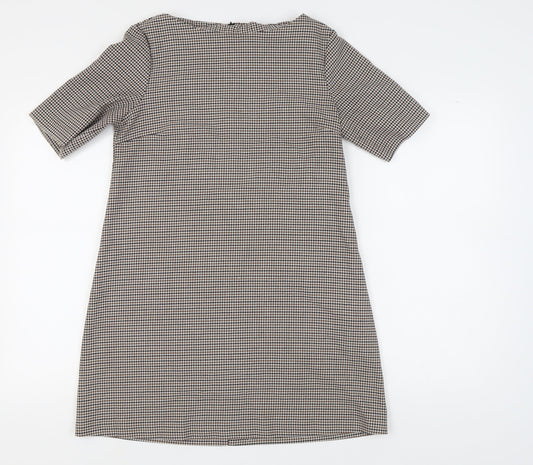 Zara Woman Houndstooth Shift Dress, M, Multicoloured