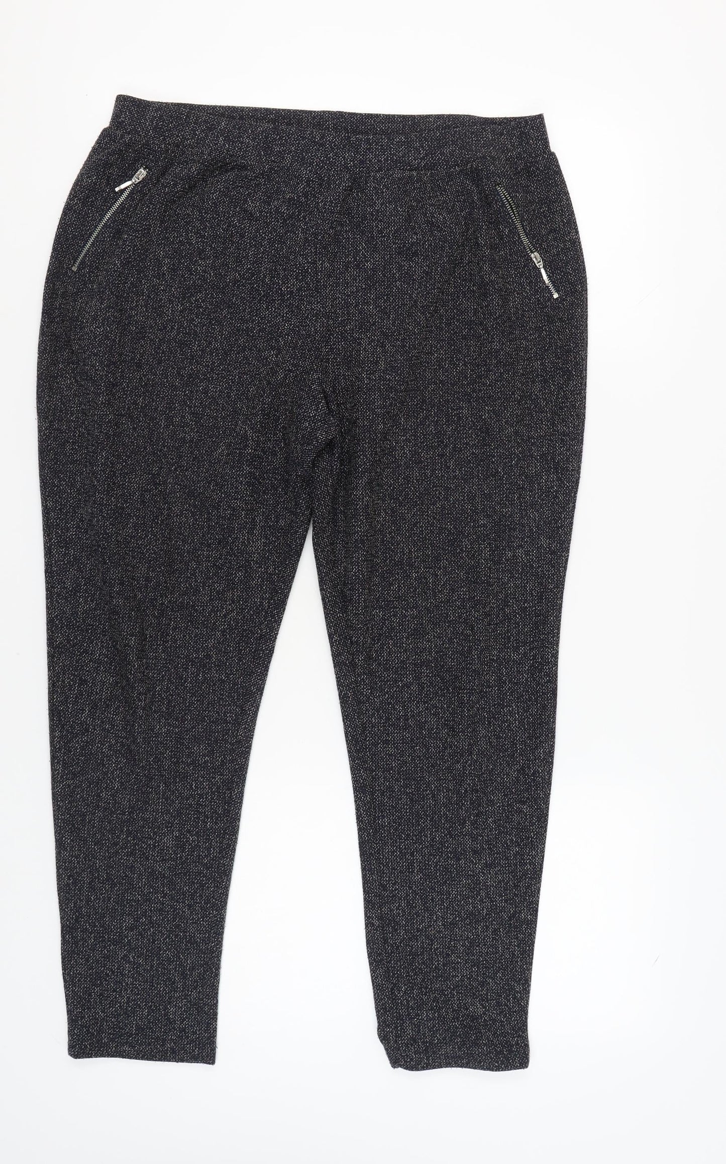 Warehouse Women's Black Cropped Tapered Trousers - Size 16