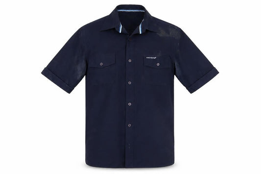 Kickers Men's Blue Short Sleeve Button-Up Shirt S