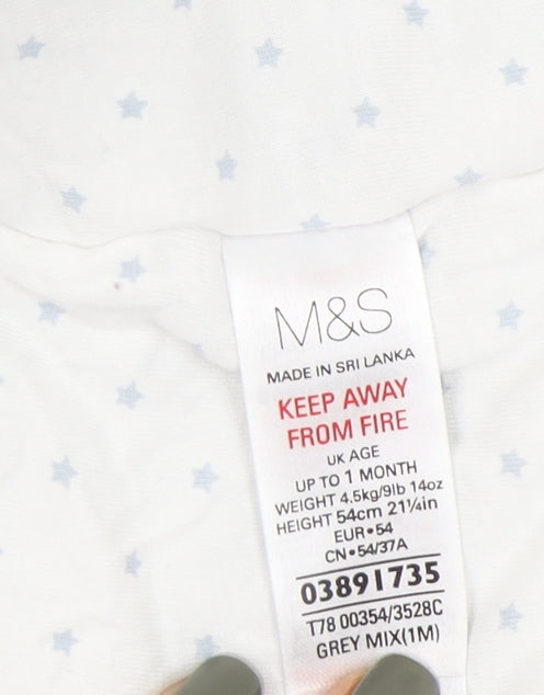 Marks and Spencer Grey Star Snowsuit for Newborns