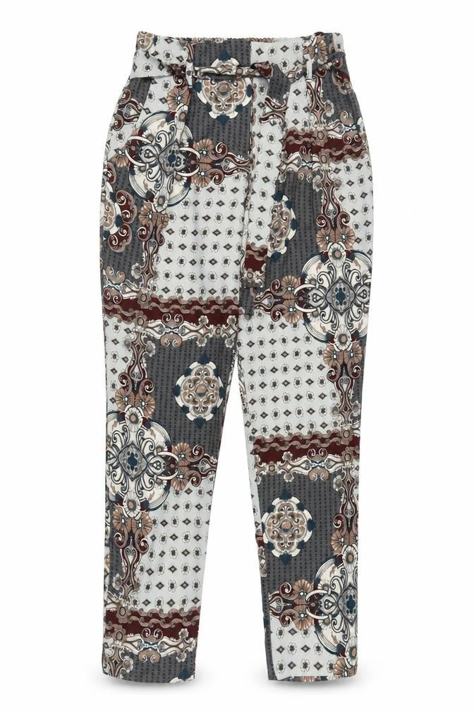 River Island Women's Geometric Tapered Trousers Size 10