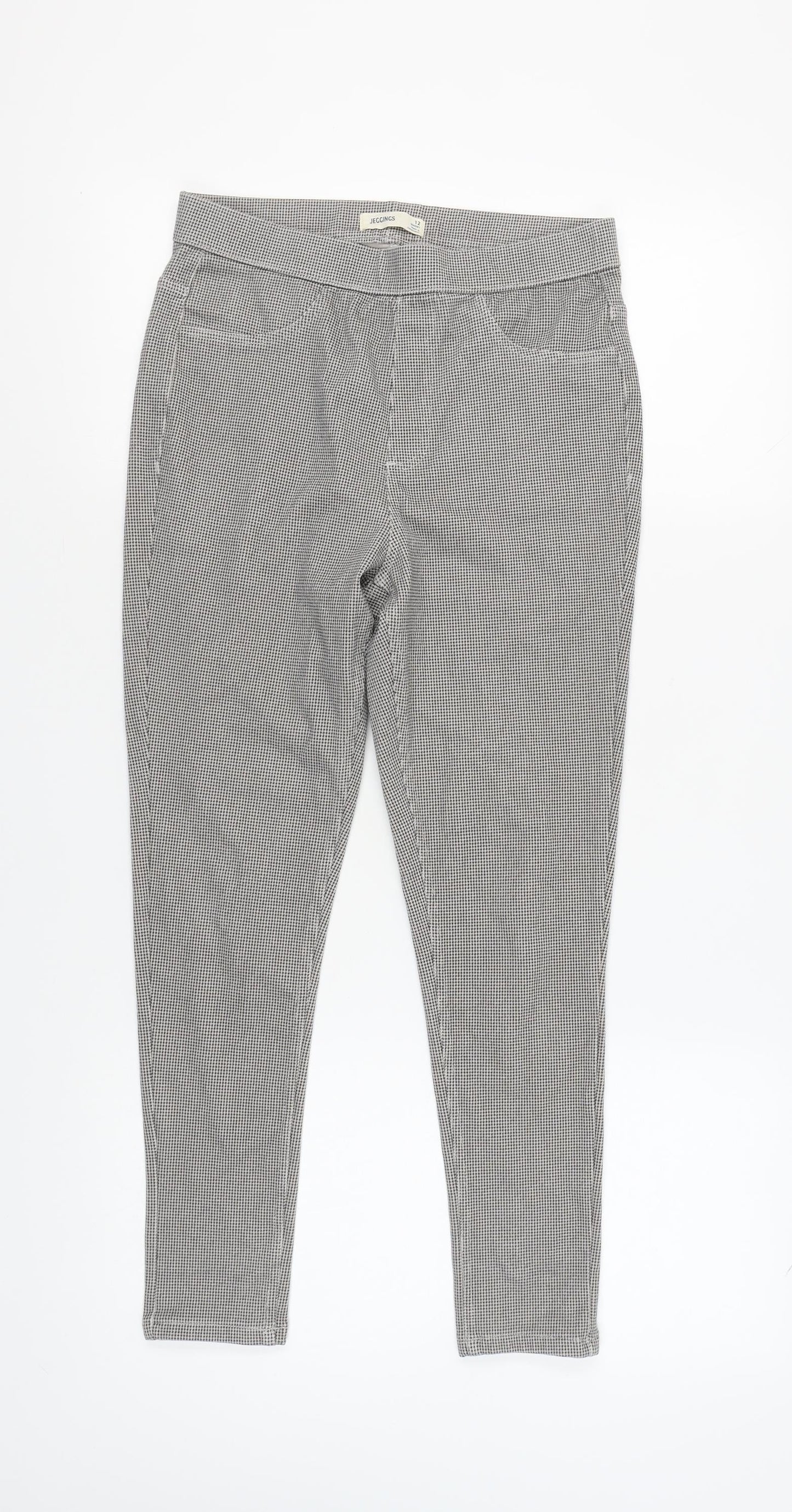 Marks and Spencer Women's Black Check Jeggings, Size 12