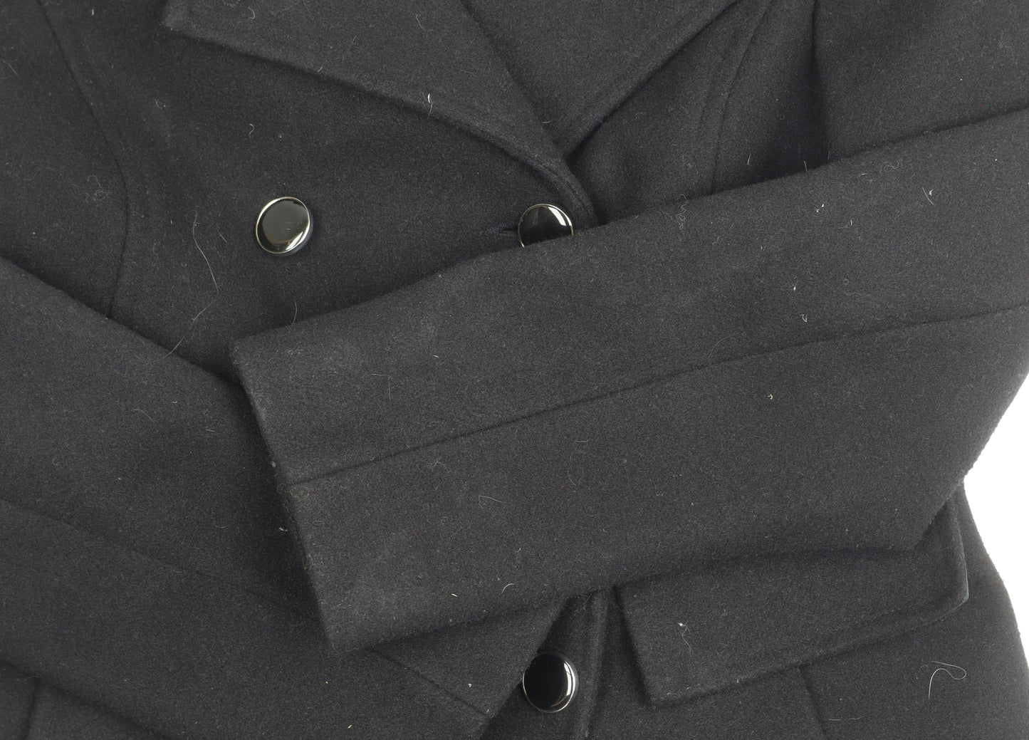 Dorothy Perkins Women's Black Coat Size 12 Faux Fur Accent