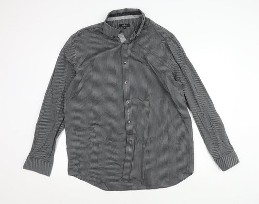 Jeff Banks Men's XL Black Striped Casual Shirt