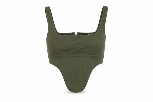 PrettyLittleThing Women's Green Camisole Crop Top UK 8