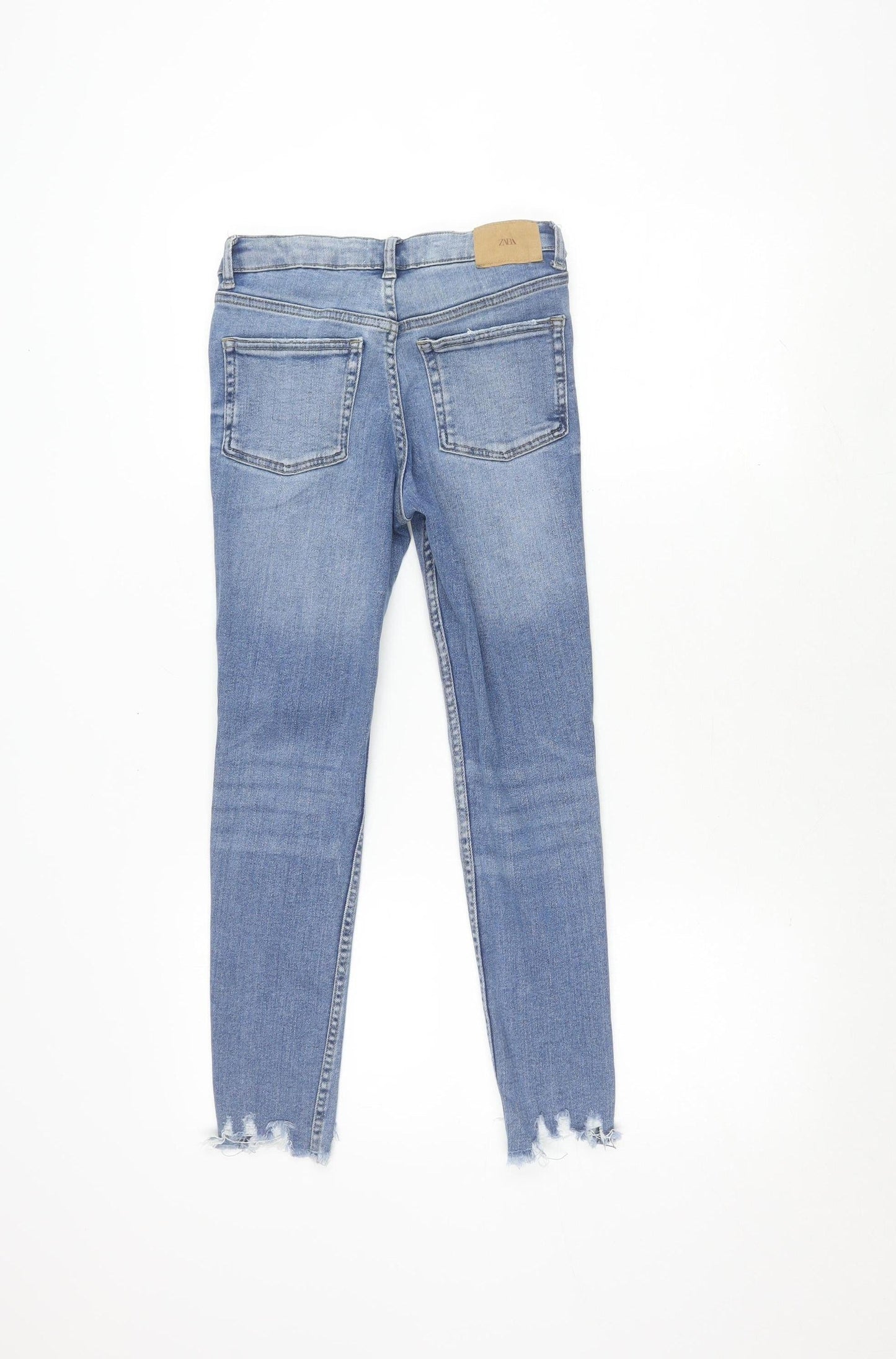 Zara Girls' Blue Skinny Jeans, Size 10 Years, Ripped Style