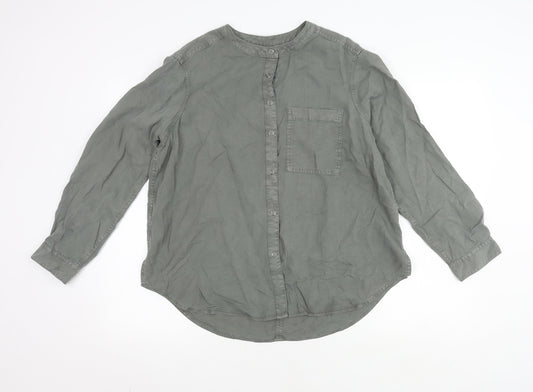 Marks and Spencer Women's Green Button-Up Shirt