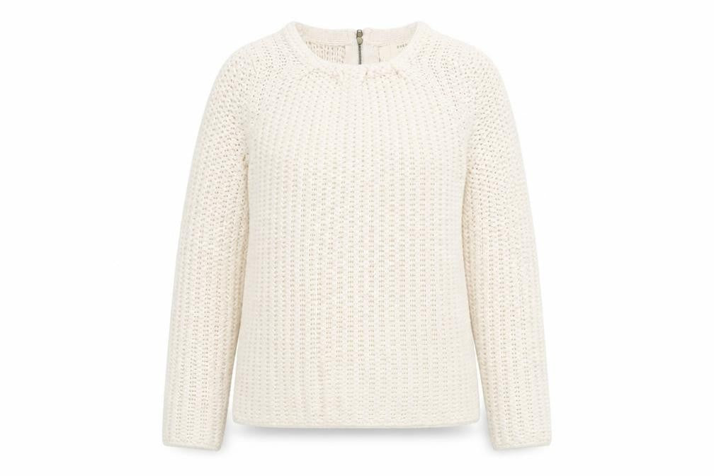 Zara Women's Ivory Chunky Knit Jumper Size S