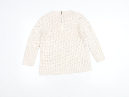 Zara Women's Ivory Chunky Knit Jumper Size S