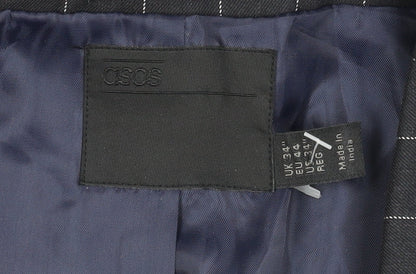 Brand and care label for ASOS Men's Blue Striped Blazer -, size 34, Regular Fit