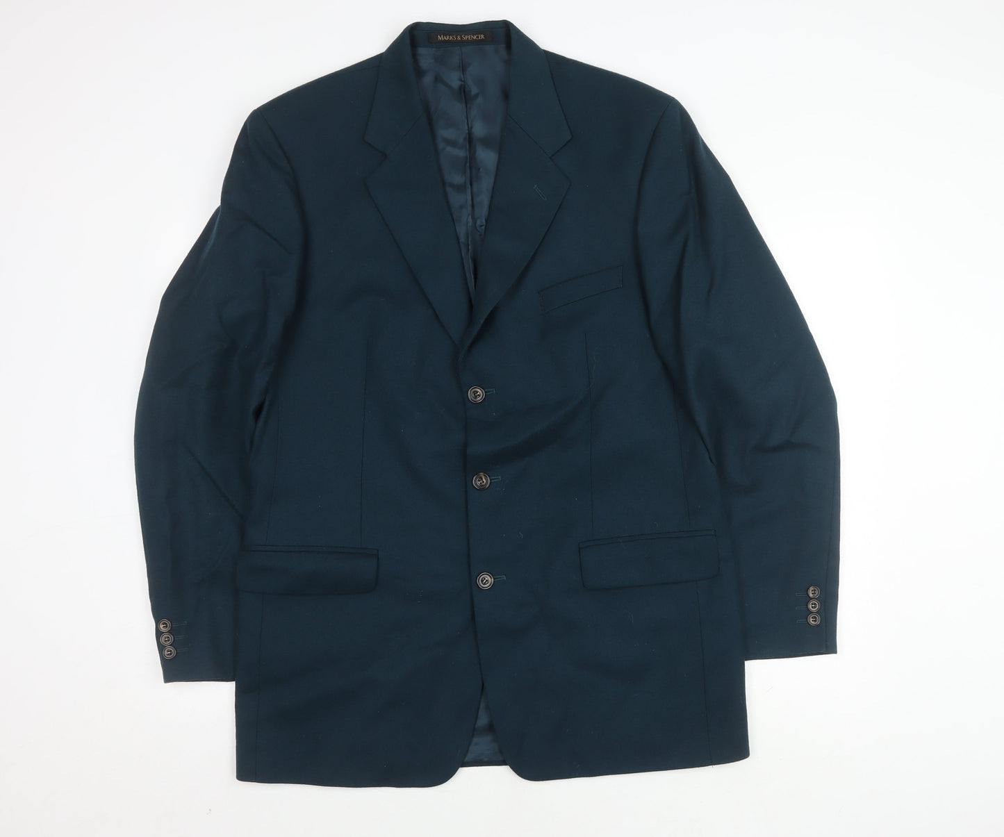 Marks and Spencer Mens Teal Wool Cashmere Blazer 42L