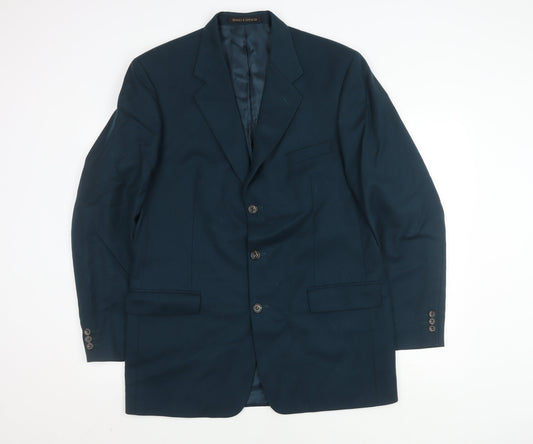 Marks and Spencer Mens Teal Wool Cashmere Blazer 42L