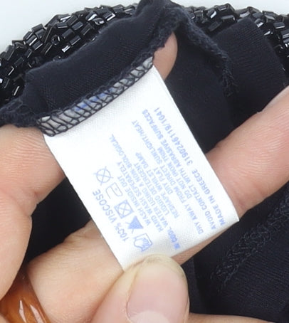 Oasis Women's Black Beaded Tank Top Size 6
