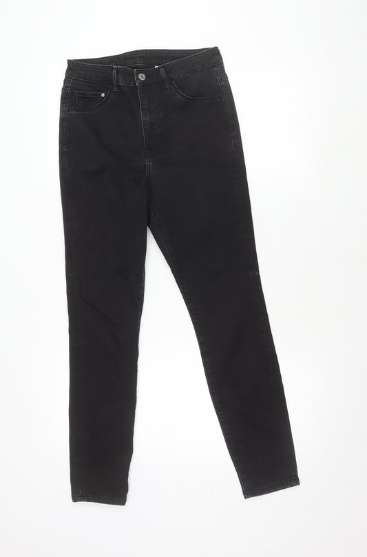 H&M Women Black Jegging Slim Fit High Waist Size 12