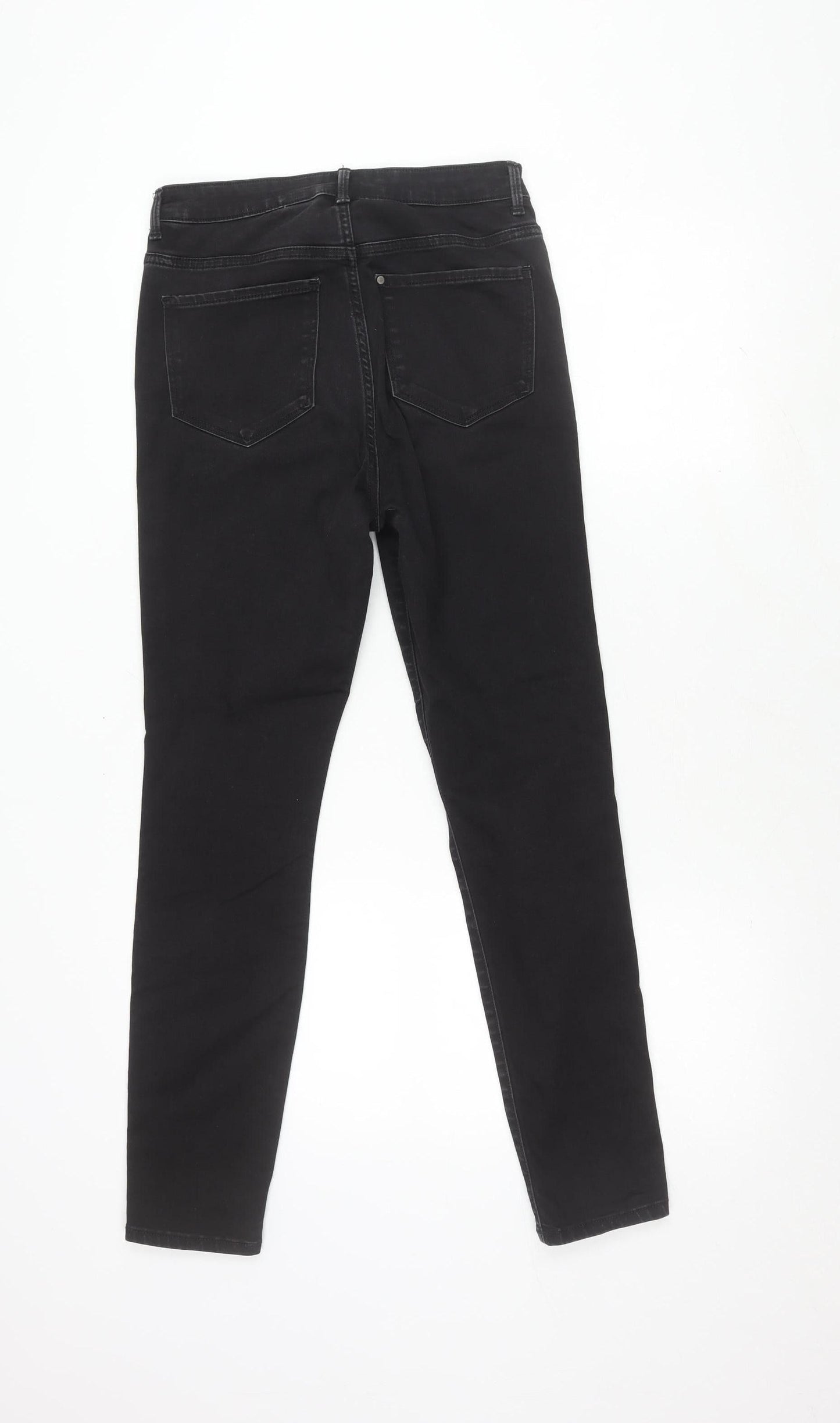 H&M Women Black Jegging Slim Fit High Waist Size 12