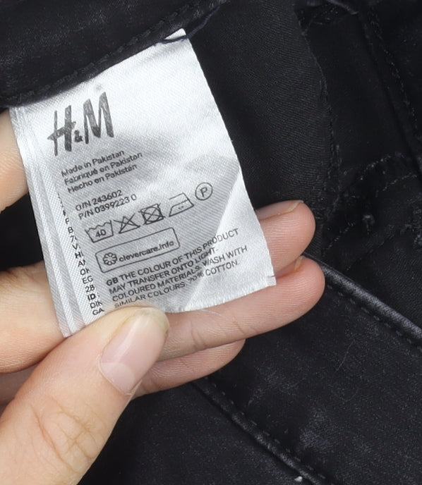 H&M Women Black Jegging Slim Fit High Waist Size 12