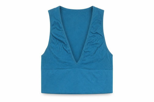 Urban Outfitters Women's Blue Cropped Tank, Size L
