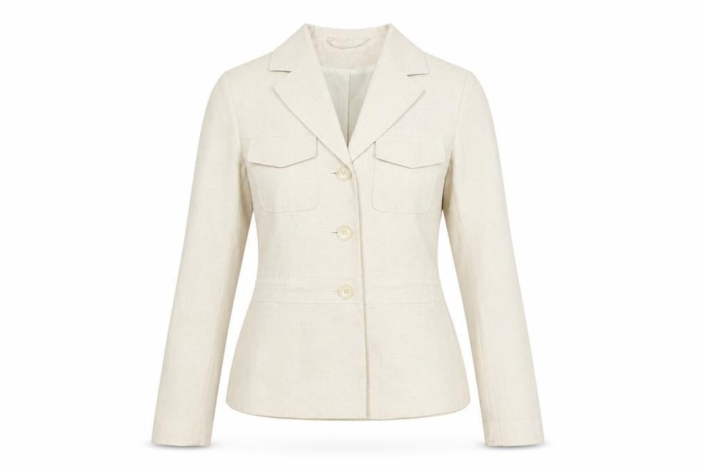 Bay Women's Ivory Cotton Linen Blazer Size 8 Regular