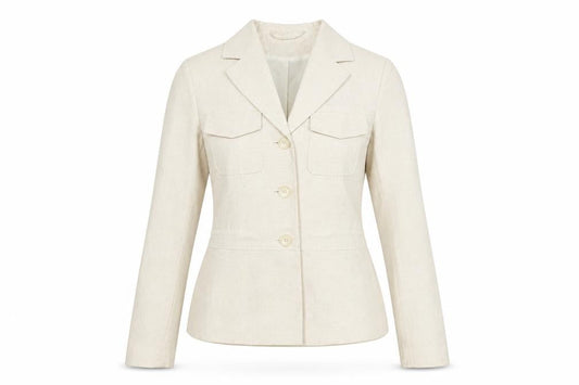 Bay Women's Ivory Cotton Linen Blazer Size 8 Regular