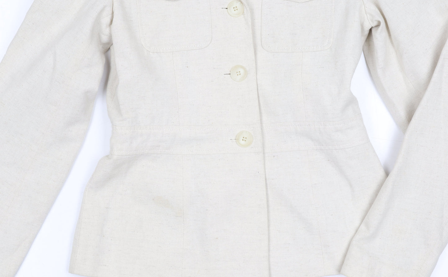 Bay Women's Ivory Cotton Linen Blazer Size 8 Regular