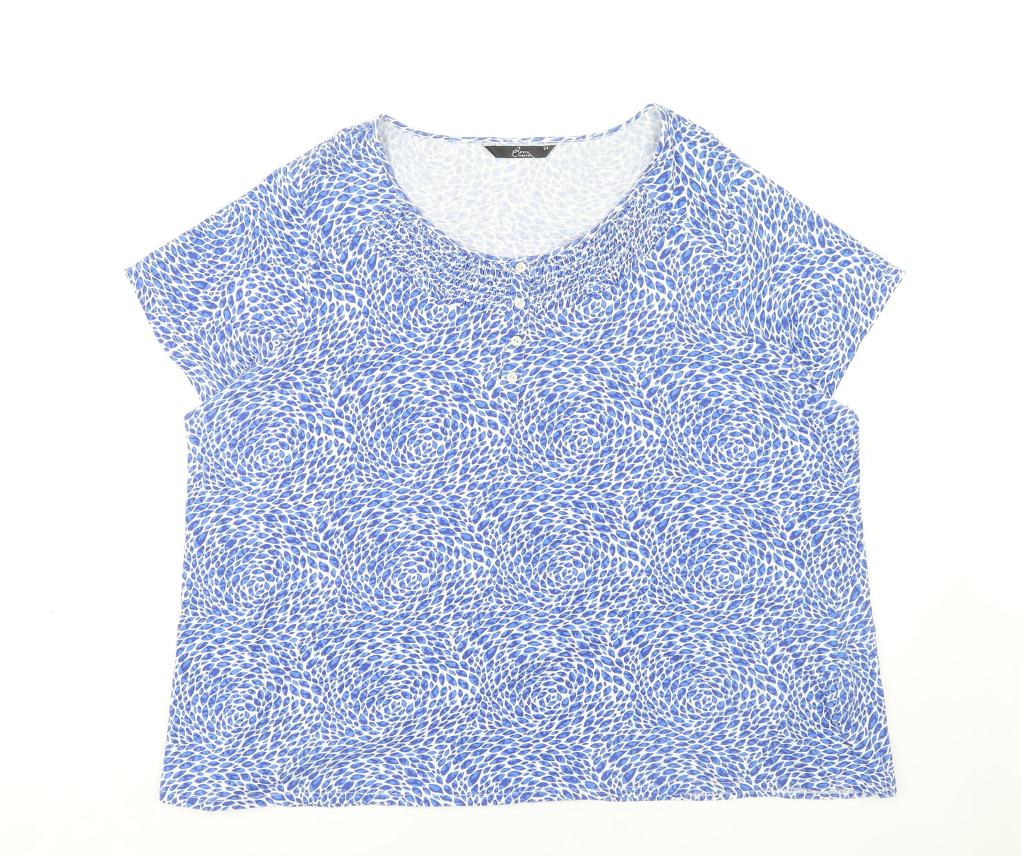 Bmx Casual Women's Blue Geometric Blouse Size 24