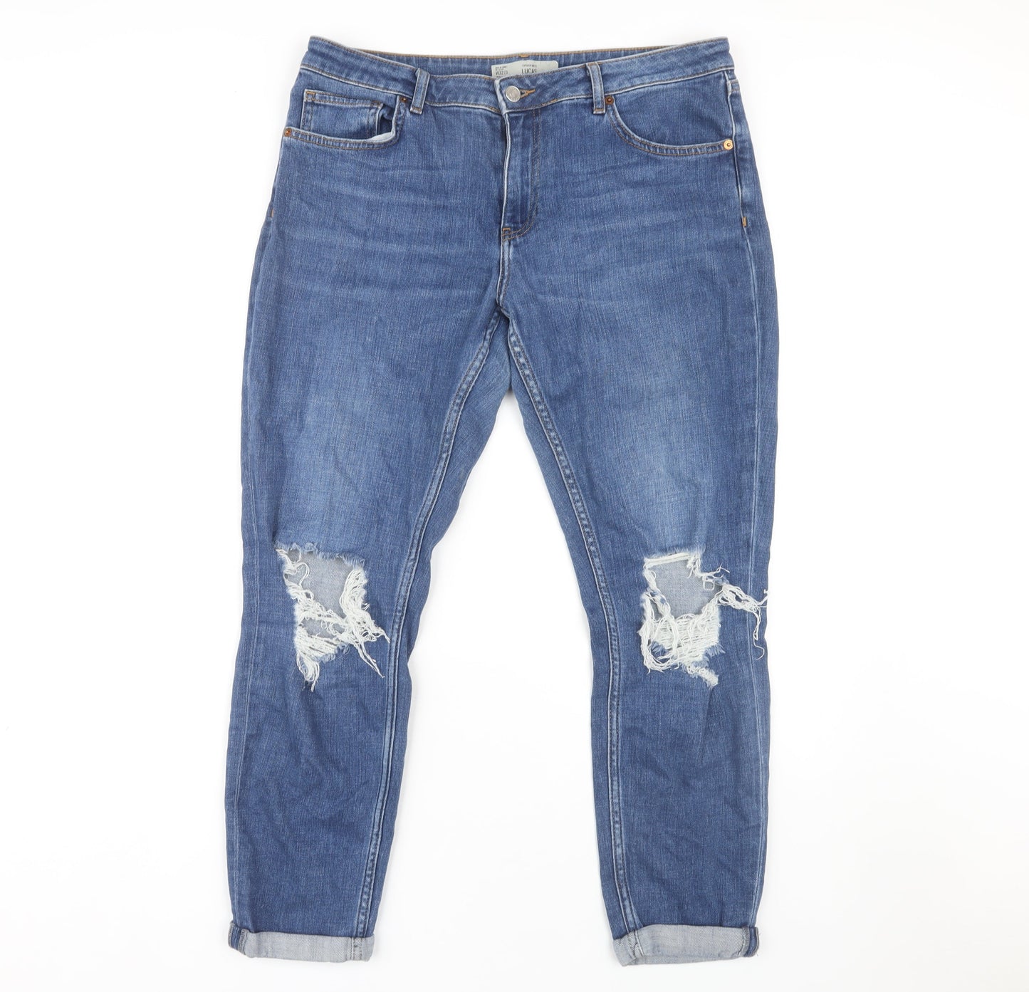 Topshop Women's Blue Straight Jeans W32 L32