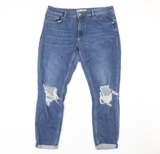 Topshop Women's Blue Straight Jeans W32 L32